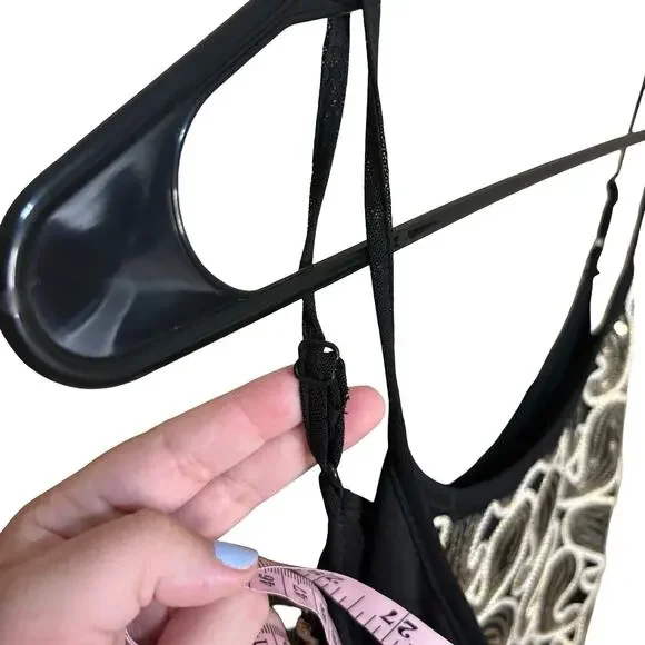 Gold and Black FLAPPER Dress 1920s fringe gold - Picture 5 of 9